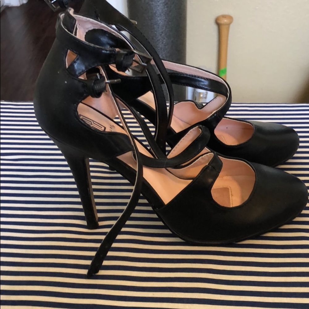 Black Buckle Up Heels.